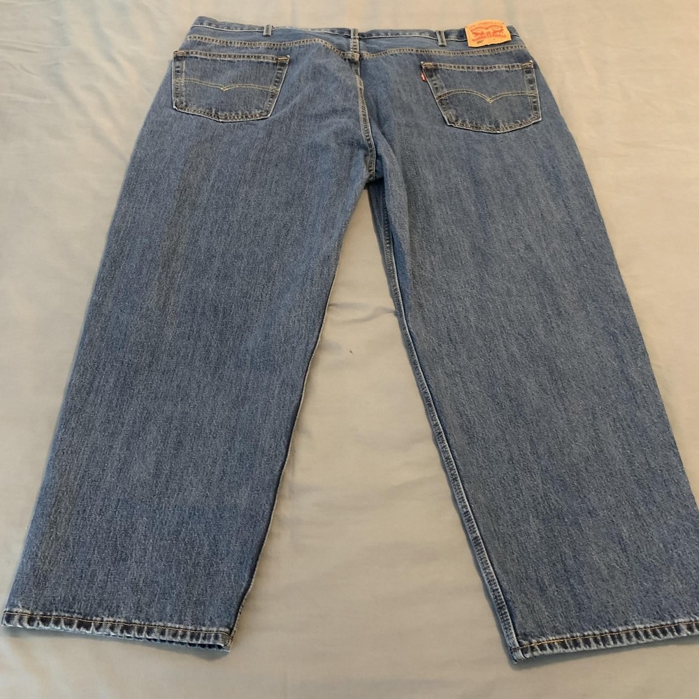 Levis 550 Relaxed Fit Tapered Jeans Mens 52x30 Blue Medium Wash Denim Pants - Picture 9 of 12